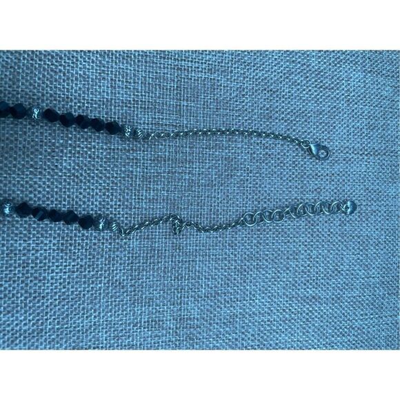 Vintage Brighton Heart Necklace Glass Black Beads - Picture 5 of 9